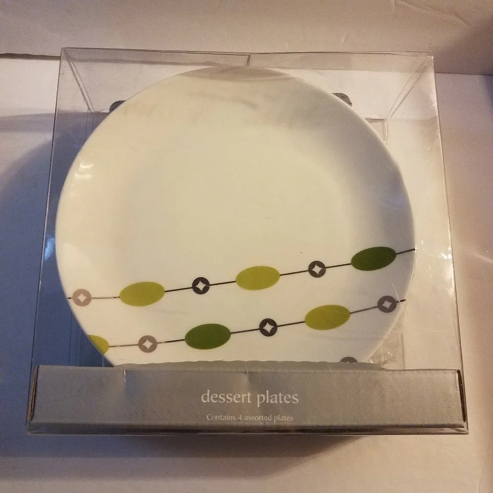 Pier 1 Imports MCM Dessert Plates Set of 4 NIB
